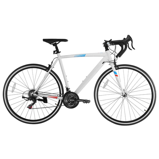 Road Bike, 700C Wheels Racing Bike, SHIMANO 21 Speeds Drivetrain City Commuter Road Bicycle, Urban Adult Sport Bicycle With Carbon Steel Frame, Drop Bar, Caliper Brake, For Men And Women