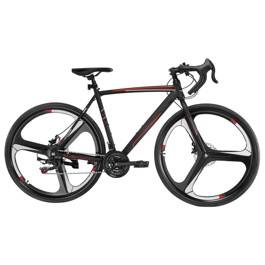 Road Bike, 700C Wheels Racing Bike, SHIMANO 21 Speeds Drivetrain System City Commuter Road Bicycle, Urban Adult Sport Bike With Carbon Steel Frame, Drop Bar, Disc Brake, For Men And Women
